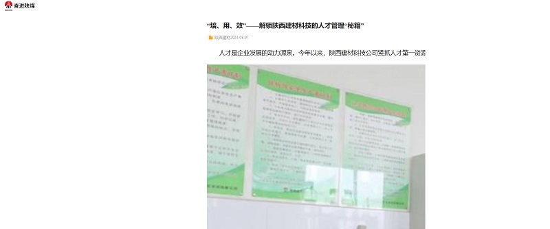 奮進(jìn)陜煤、陜煤集團官網(wǎng) | “培、用、效”——解鎖陜西建材科技的人才管理“秘籍”
